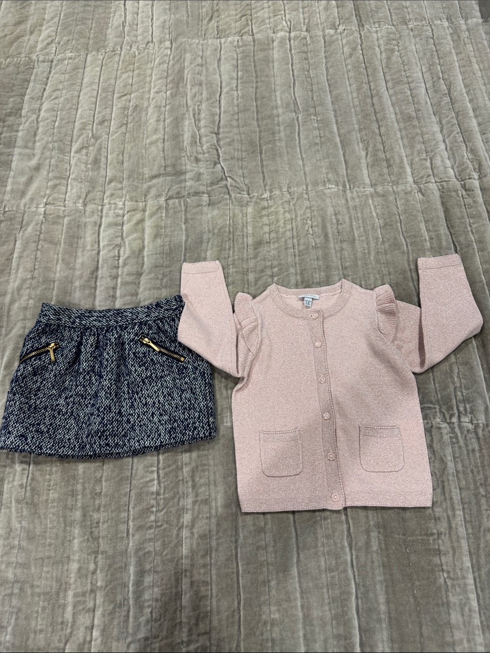 Fagottino,Janie Jack Light Pink Ruffle-Shoulder Cardigan size 12-18 m